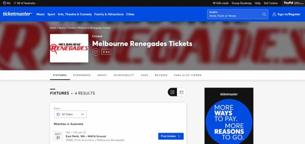 WBBL Ticketing Partner